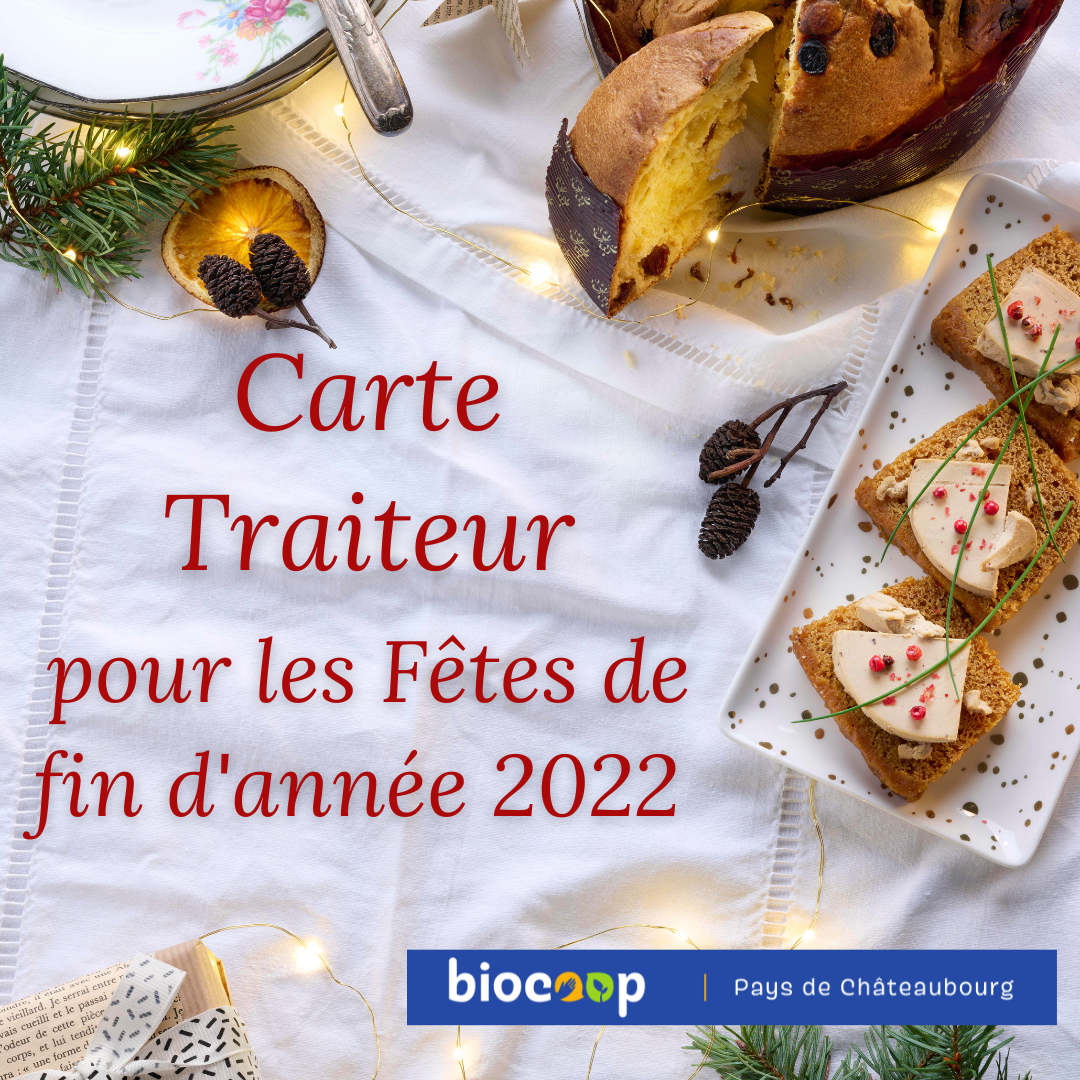 Carte Traiteur Biocoop Pays de Châteaubourg Fêtes de fin d'année 2022