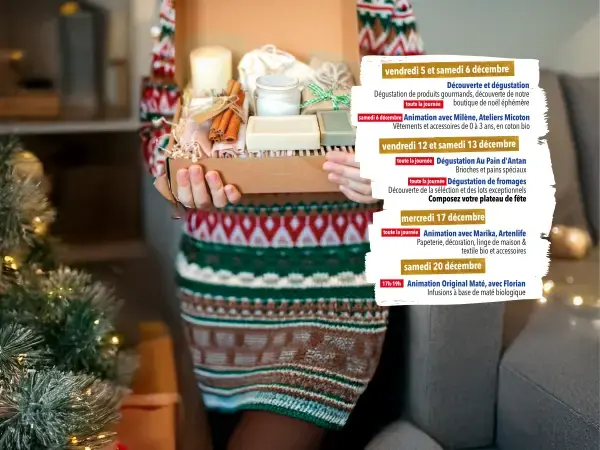 Programme des animations et dégustations de décembre 🎄
