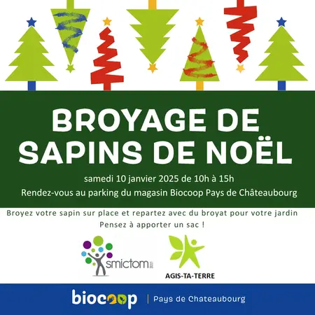 Broyage de sapins de Noël